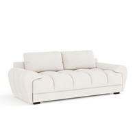 3-SITZER SOFA Peebles Creme Chenille-Stoff - Creme/Schwarz, Holz/Holzwerkstoff (244/90/101cm) - Maison de Reve