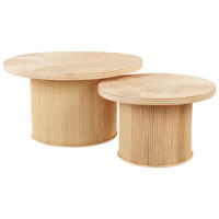 COUCHTISCH 2er Set Naturfarben Ilios - Naturfarben, Naturmaterialien (80/80/45cm) - Beliani