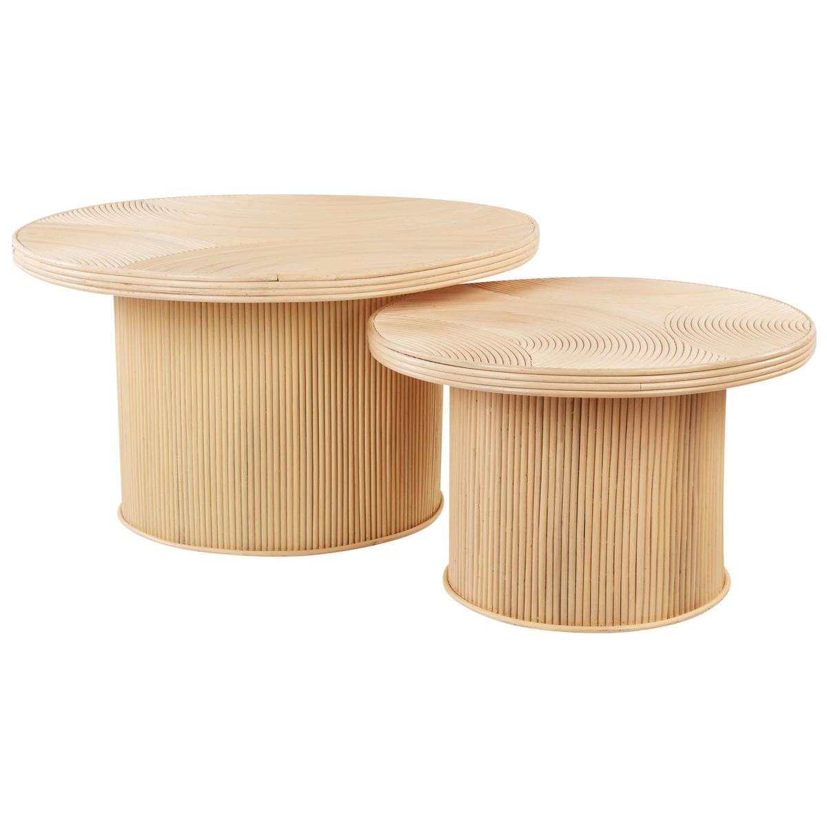 COUCHTISCH 2er Set Naturfarben Ilios - Naturfarben, Naturmaterialien (80/80/45cm) - Beliani