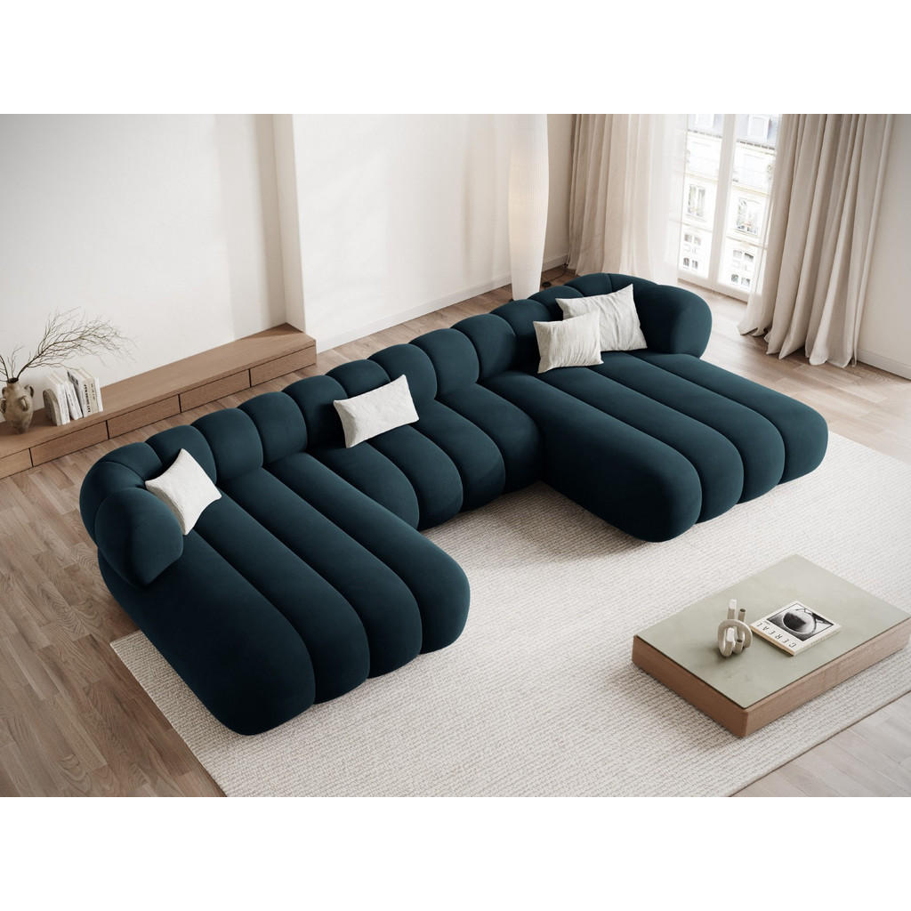 Thumbnail - Cosmopolitan Design Panoramasofa, Petrol, Textil, 6-Sitzer, 165x70x348 cm, Wohnzimmer, Sofas & Couches, Wohnlandschaften...