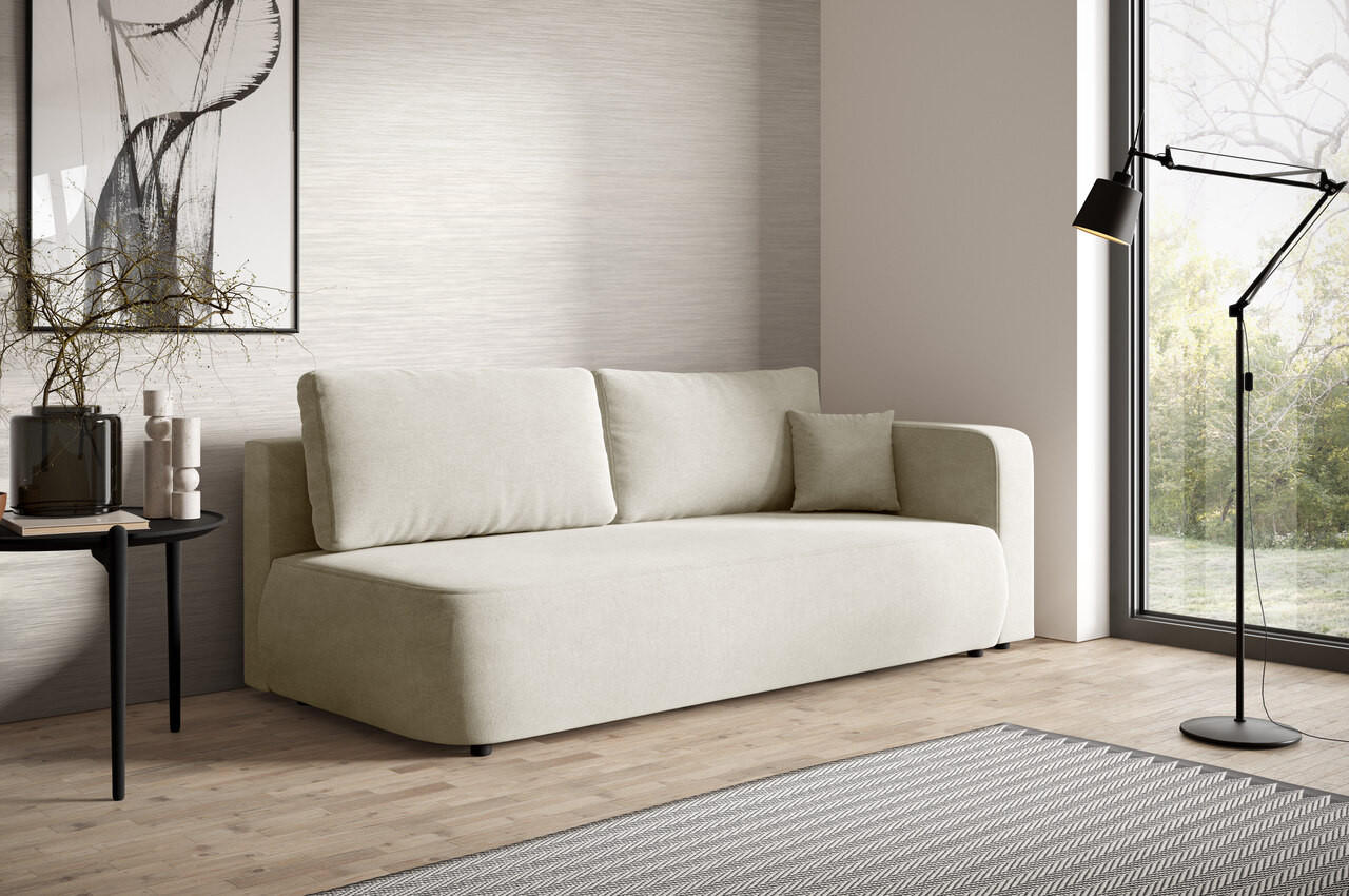 SCHLAFSOFA mit Bettkasten Weiß - Schwarz/Weiß, Holz/Holzwerkstoff (228/82/106cm) - Furnisell