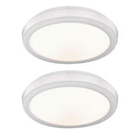 LED DECKENLEUCHTE Metall Acryl Weiß Marmoroptik 2er Set - Weiß, Metall (33.5/33.5/9.5cm) - Globo Lighting