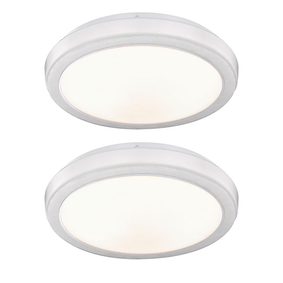 LED DECKENLEUCHTE Metall Acryl Weiß Marmoroptik 2er Set - Weiß, Metall (33.5/33.5/9.5cm) - Globo Lighting