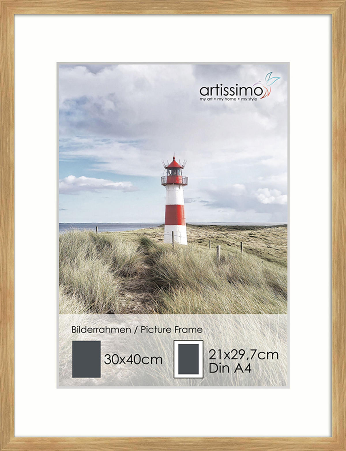 BILDERRAHMEN 30x40 cm Eiche Holz - Beige, Holz (32/42/2cm) - artissimo