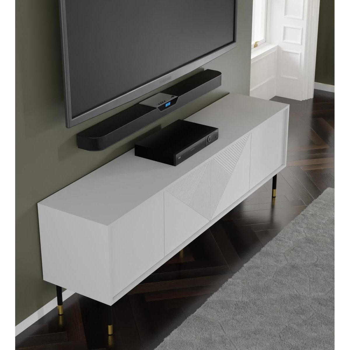 TV-MÖBEL Aglaé Weiß - Weiß, Holzwerkstoff (180/61/40cm) - Petits-meubles