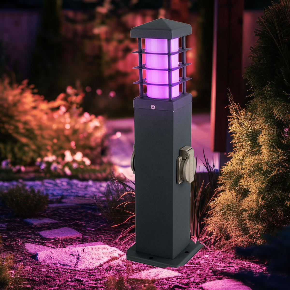 LED WEGELEUCHTE Edelstahl Anthrazit - Anthrazit, Metall (12.4/12.4/45cm)