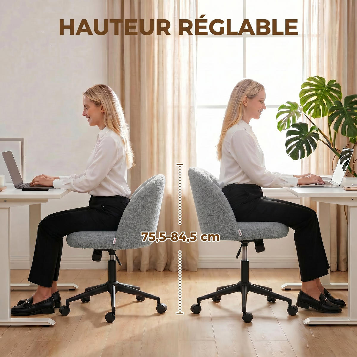 BÜROSTUHL Grau 59.0/52.0/84.5 cm - Grau, Textil (52/84.5/59cm)