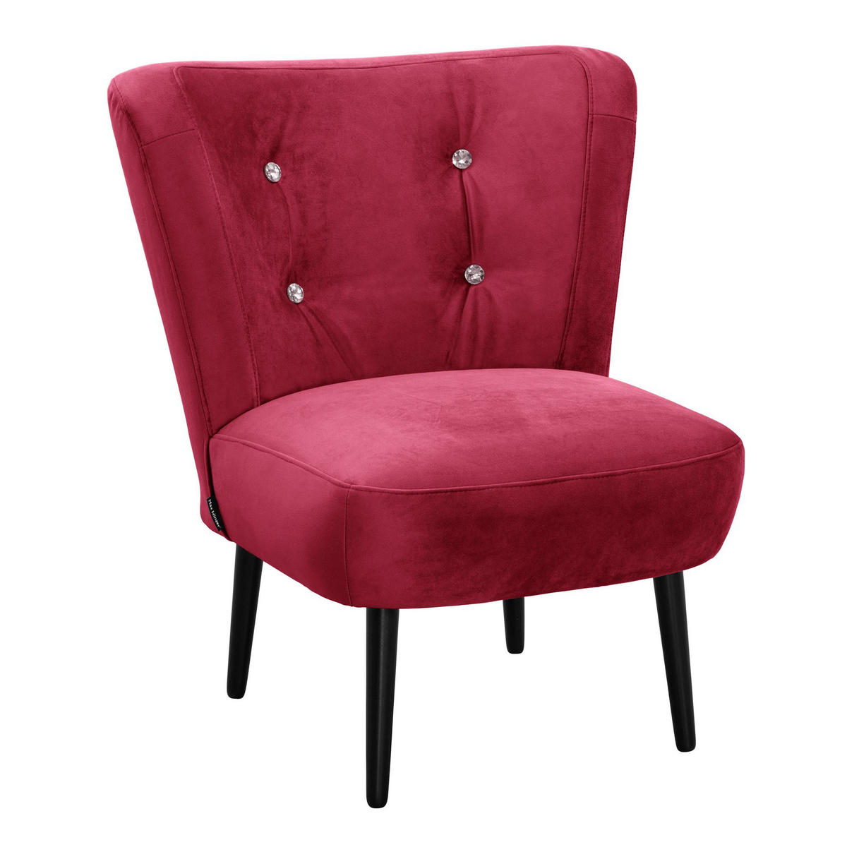 COCKTAILSESSEL Kayleigh Samtvelours rot - Rot, Kunststoff (68/80/69cm) - 58aufmkessel