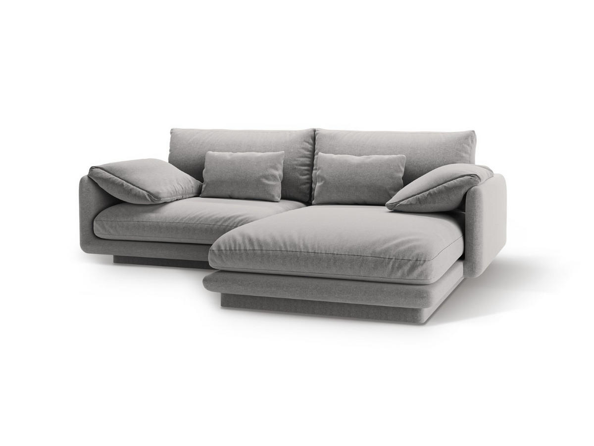 ECKSOFA rechts Torino aus strukturiertem Stoff hellgrau 3 Sitzplätze - Hellgrau, Textil (170/220cm) - Micadoni