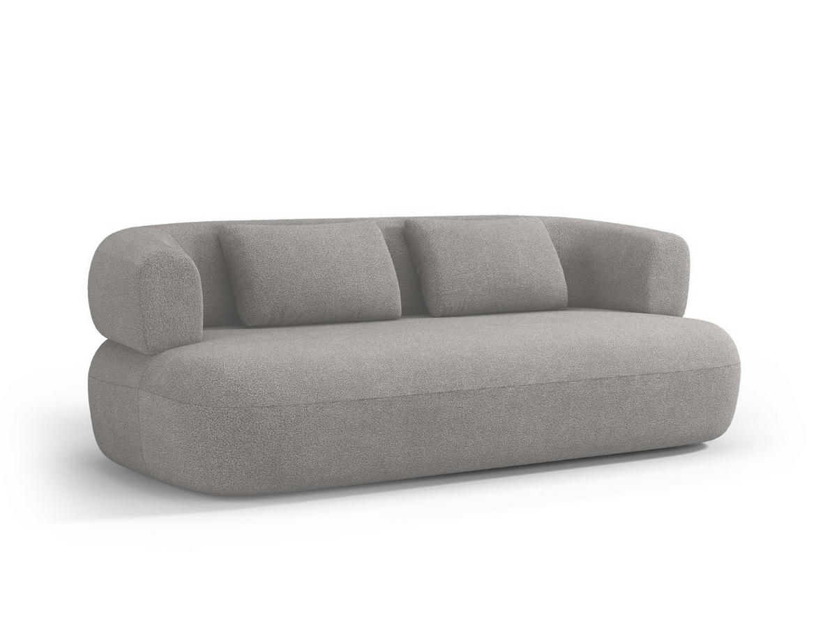 SOFA Jenny aus Boucle hellgrau 3 Sitzplätze - Hellgrau, Textil (90/73/178cm) - Micadoni