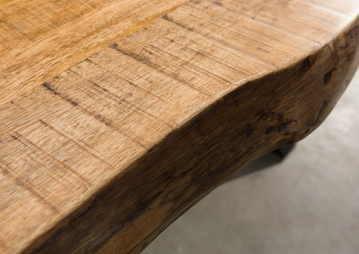 BAUMTISCH Mango 220x100x79 natur lackiert / Mikado-Beine anthrazit matt FREEFORM 5 - Anthrazit/Naturfarben, Holz (220/100/79cm) - Massivmoebel24