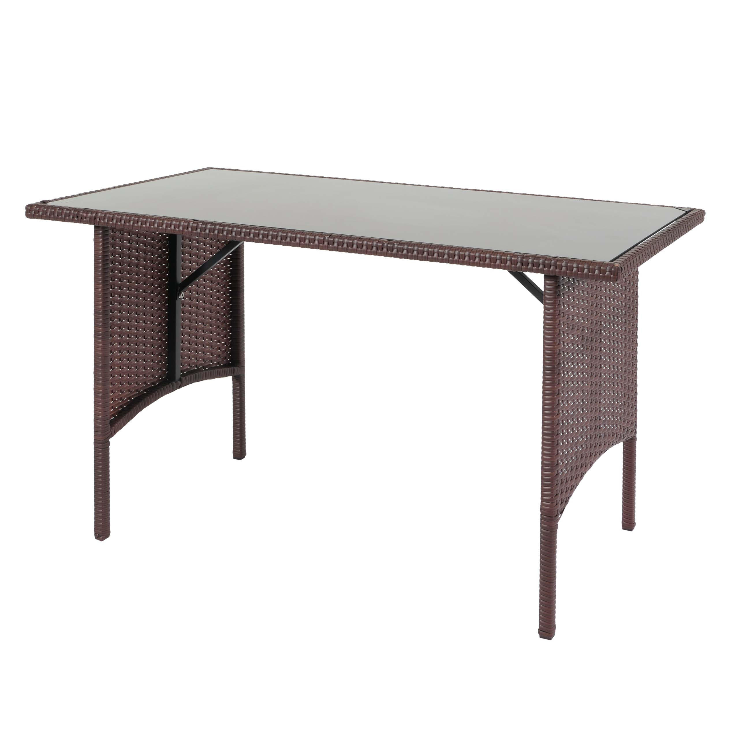 POLY-RATTAN ESSTISCH rechteck Braun - Braun, Kunststoff (60/112/68cm) - MCW