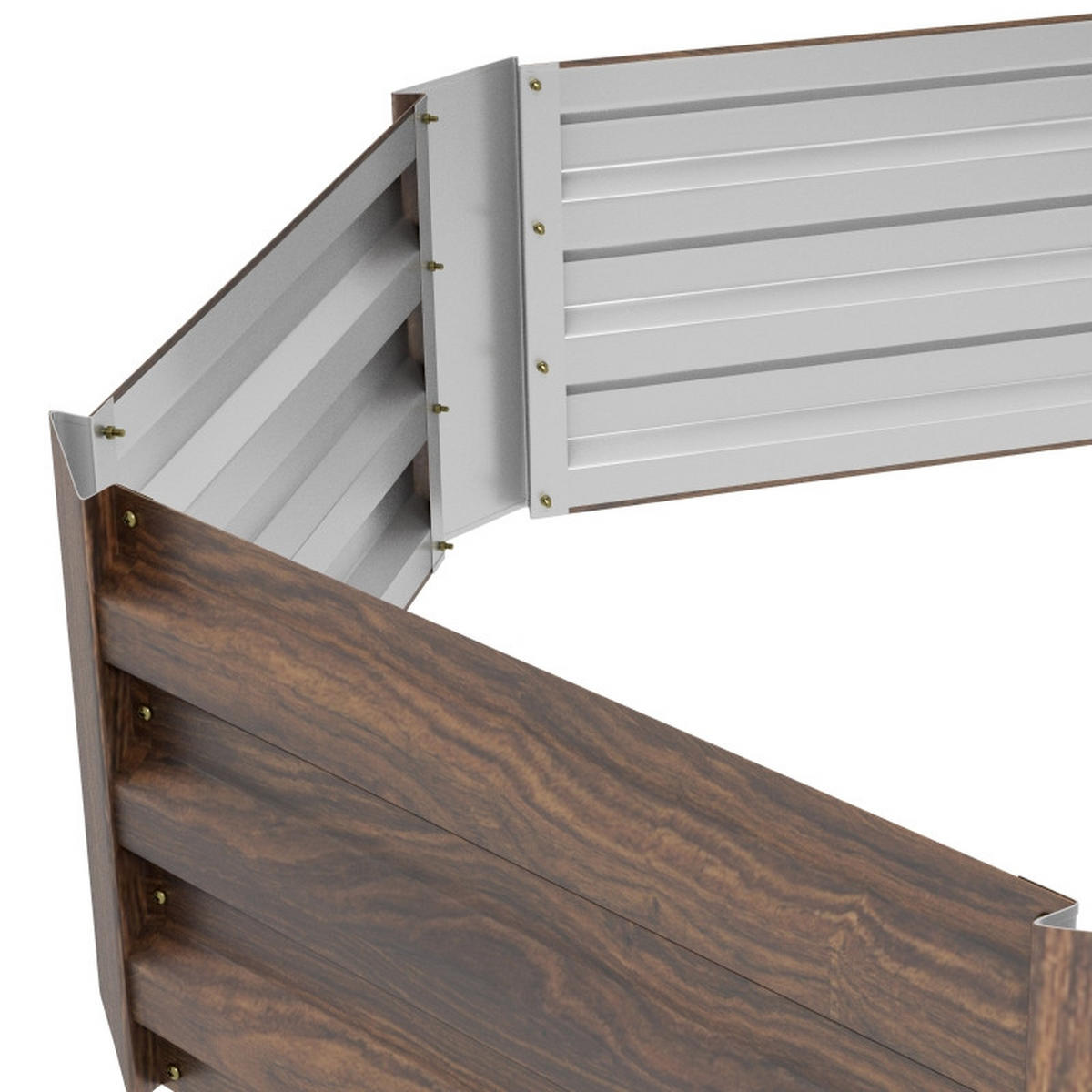 HOCHBEET 113x98x30 cm offen wetterfest dunkelbraun - Braun, Metall (113/30/98cm) - LEBENLANG