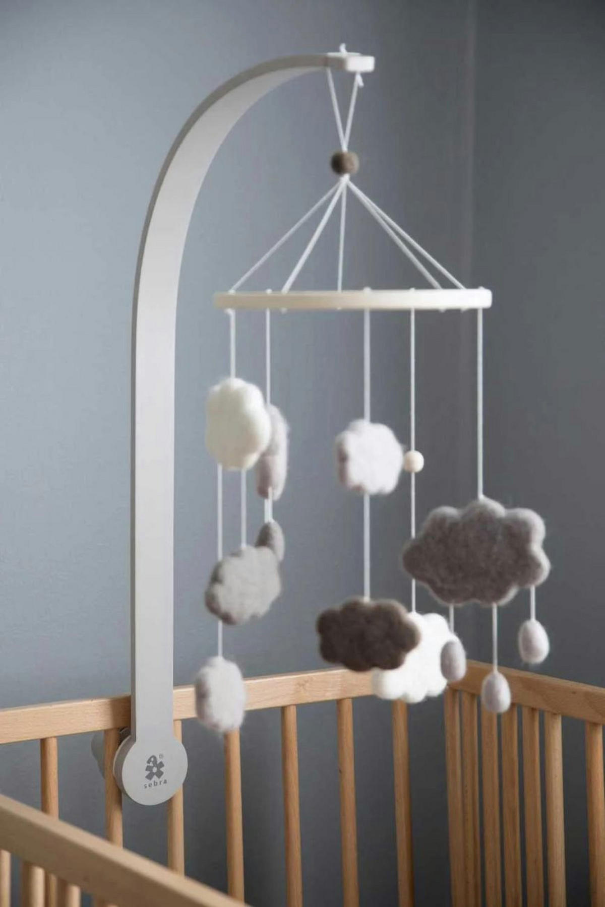 BABYMOBILE Wolken, Filz, grau - Grau, Textil (57/22/22cm) - Sebra