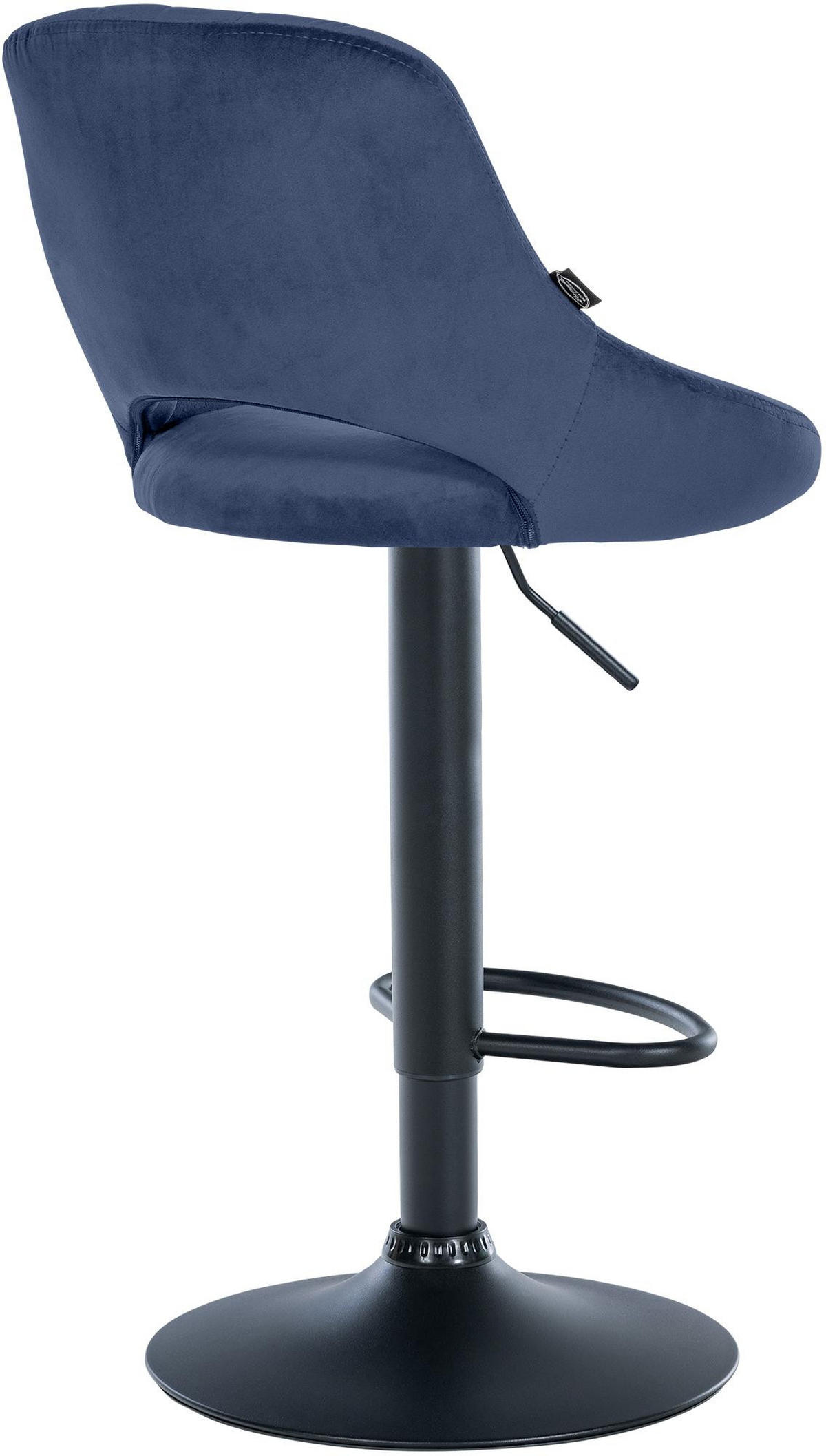 BARHOCKER Samt Blau - Blau/Schwarz, Textil/Metall (47/85/48cm) - CLP