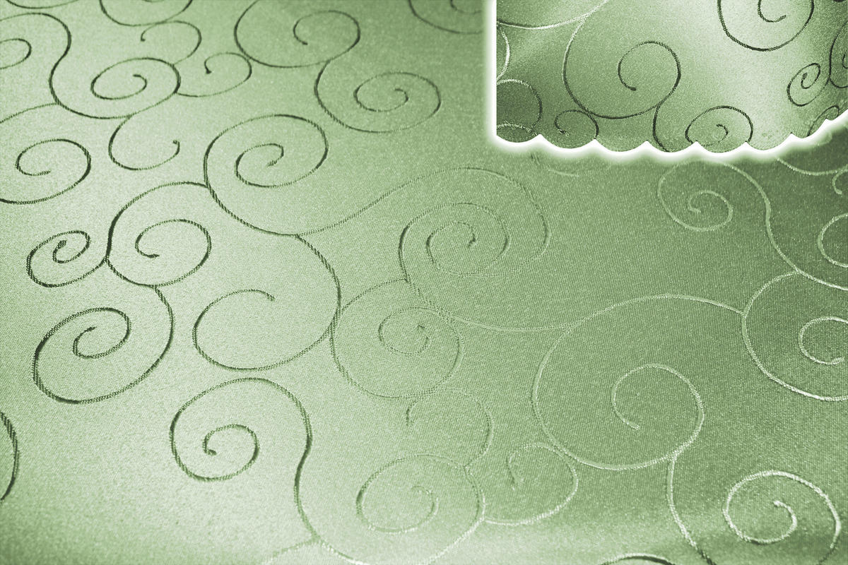 TISCHDECKE 135 cm rund Ornamente Lindgrün - Hellgrün, Textil (135cm) - TiborTex