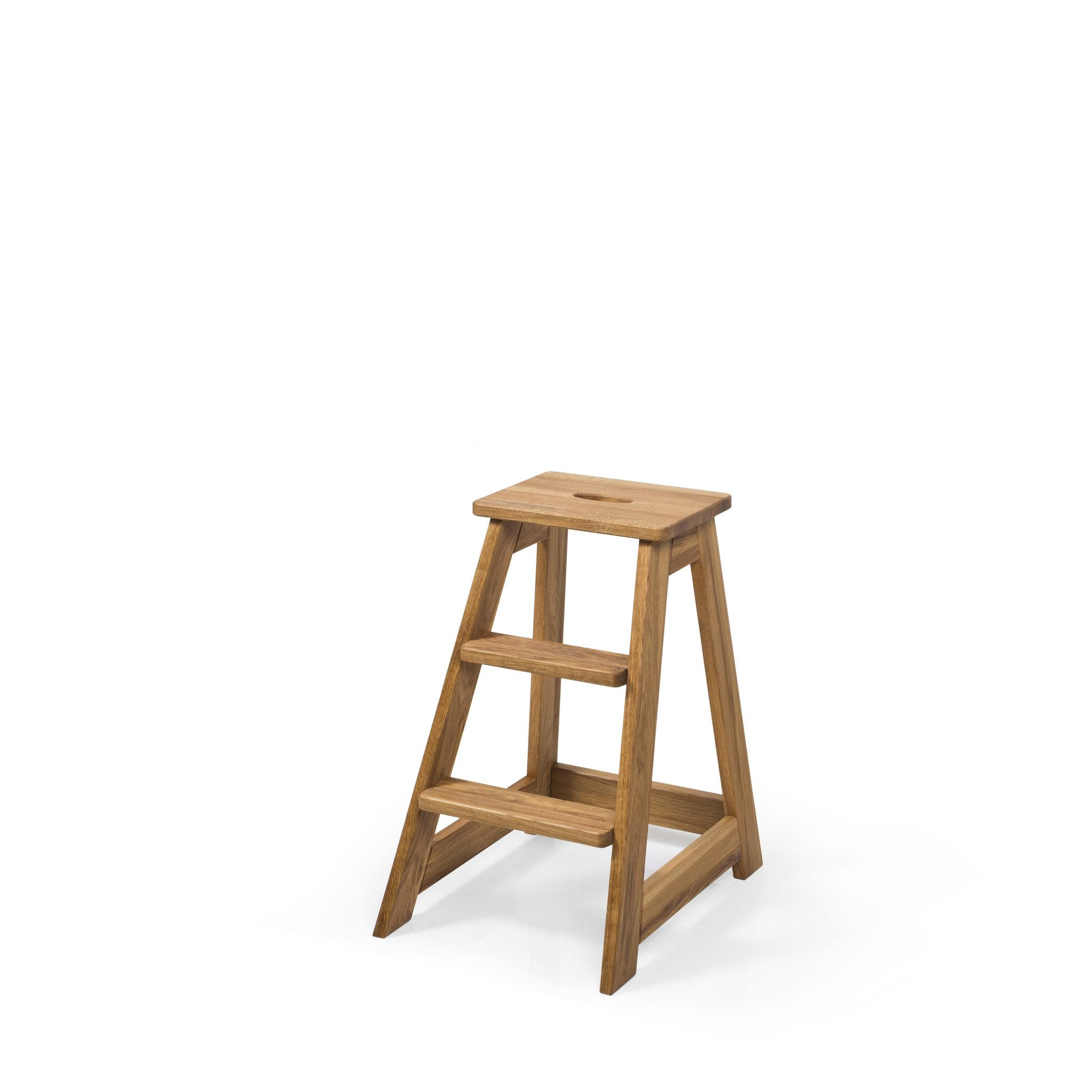 STUFENLEITER, 3 Stufen, Eiche, 50/40/61 cm - Beige, Holz (40/61/50cm) - WOODEK