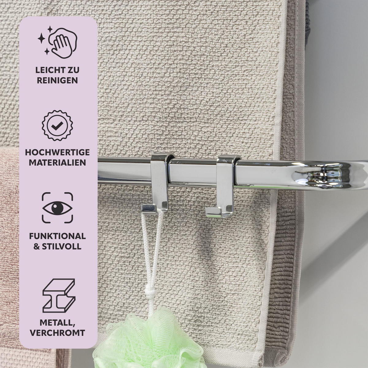 TÜR-HÄNGEREGAL, silber, Metall - Chromfarben, Metall (65/86/17cm) - bremermann