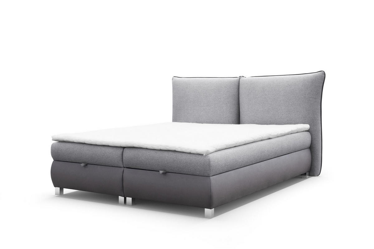 BOXBETT Valentin In Neve - Grau, Holzwerkstoff/Textil (120/200cm) - Fun Möbel
