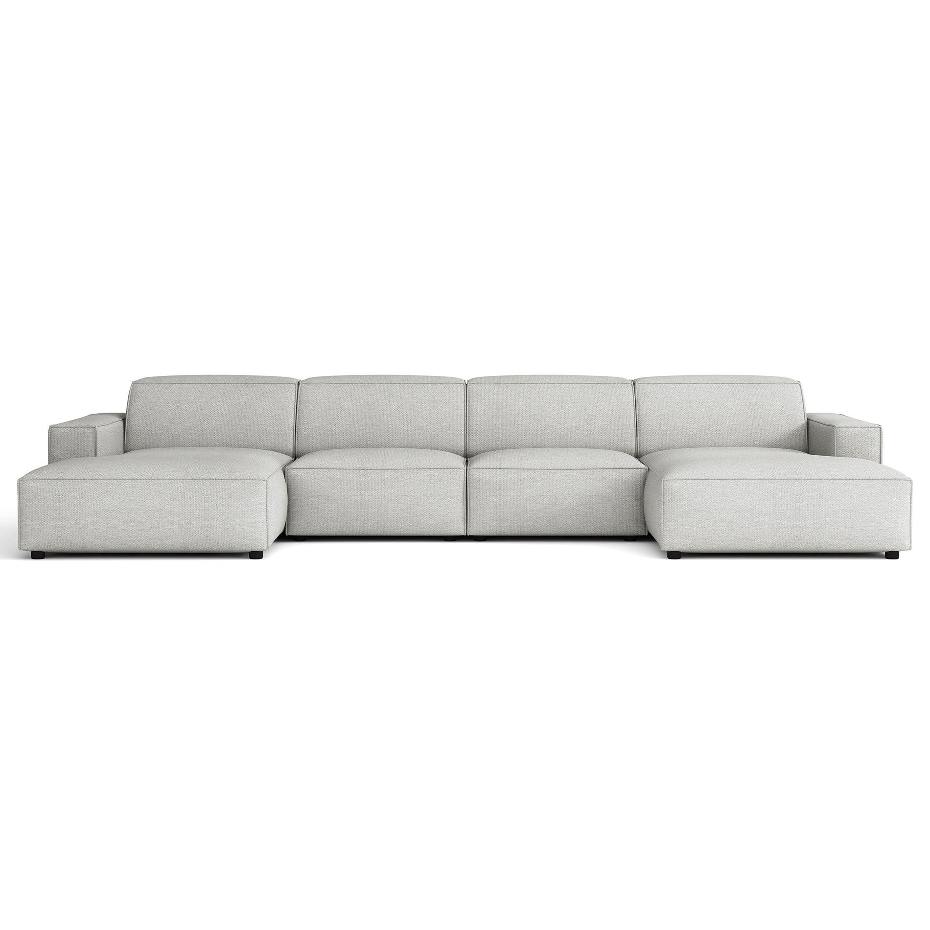 ROHOVÁ pohovka Sellmo, svetlosivá, 368 cm - čierna/svetlosivá, textil/plast (374/166cm) - Selsey