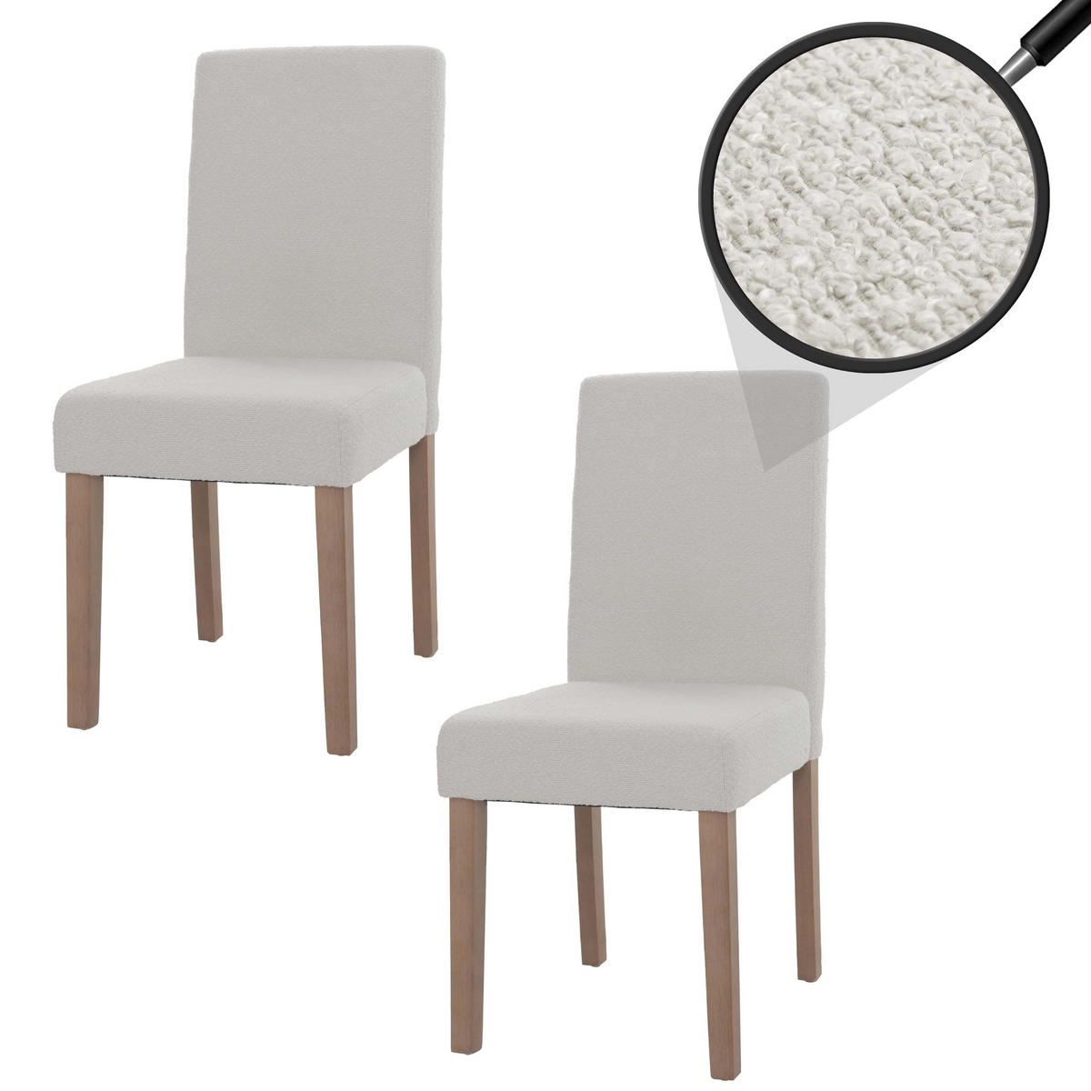ESSZIMMERSTUHL Cremeweiß 2er-Set - Weiß, Textil (42/90/50cm) - MCW