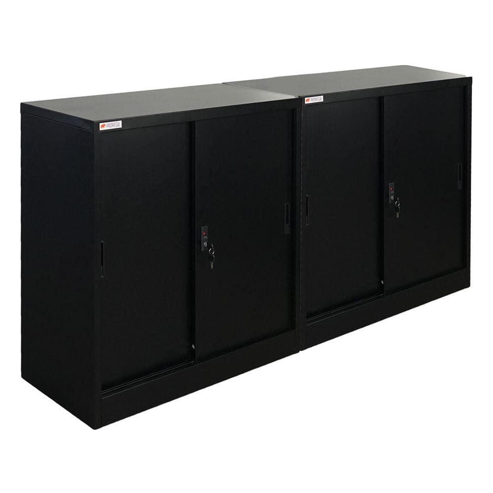 Proregal Aktenschrank Schwarz 180x90x40 cm