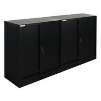 AKTENSCHRANK Elephant 2er-Set mit Schiebetüren 90x90x40cm Schwarz - Schwarz, Metall (180/90/40cm) - PROREGAL