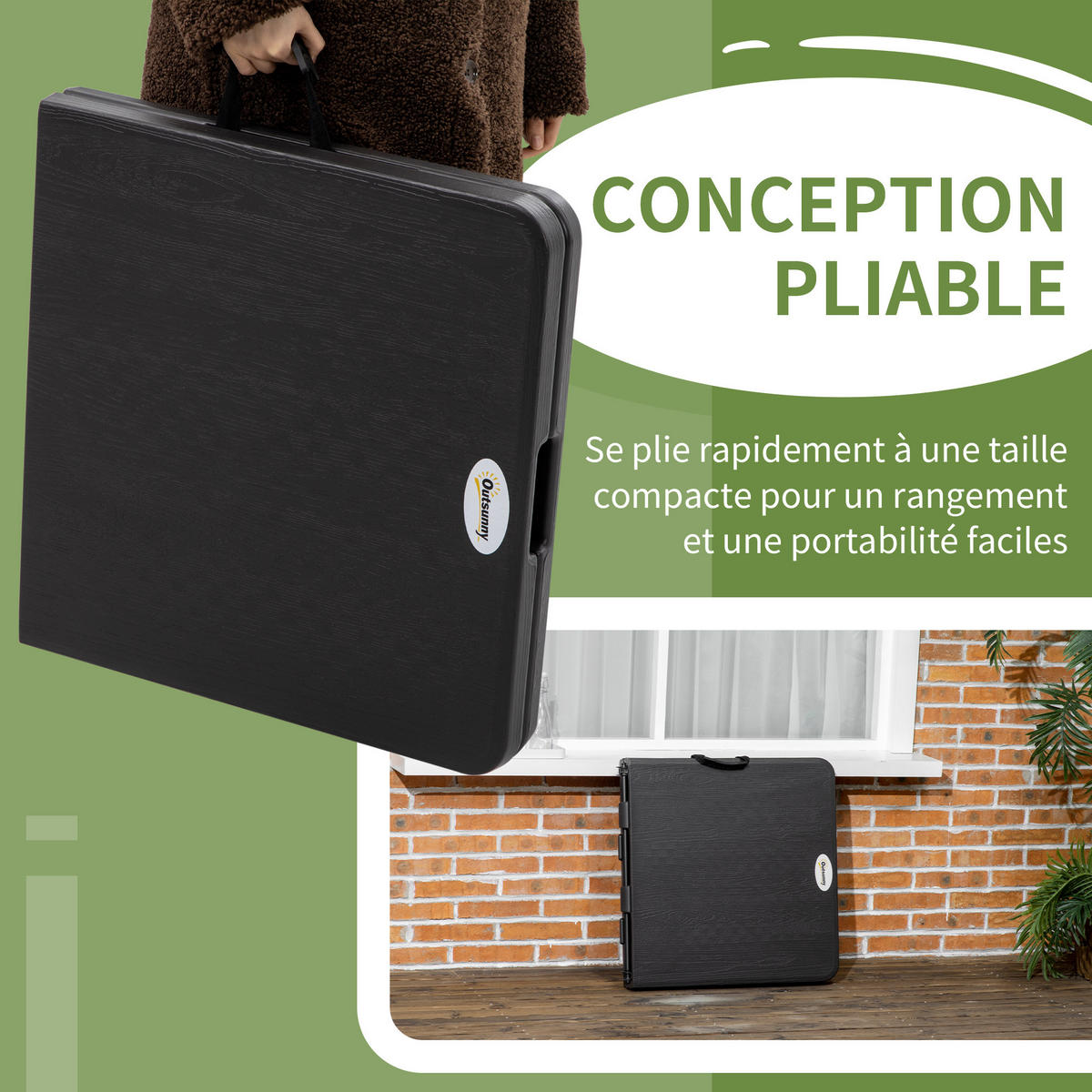 GARTENTISCH DE-14082 klappbar, höhenverstellbar 118x60 cm - Dunkelgrau, Kunststoff (118/60/74cm) - ComfortXL