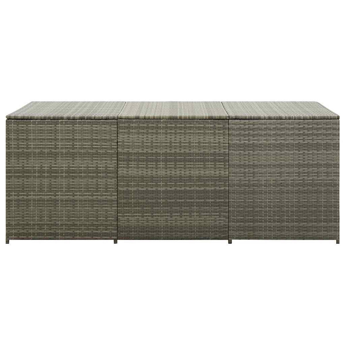 GARTENBOX Poly Rattan 180x90x70 cm Grau - Grau, Kunststoff (180/70/90cm) - furnicato