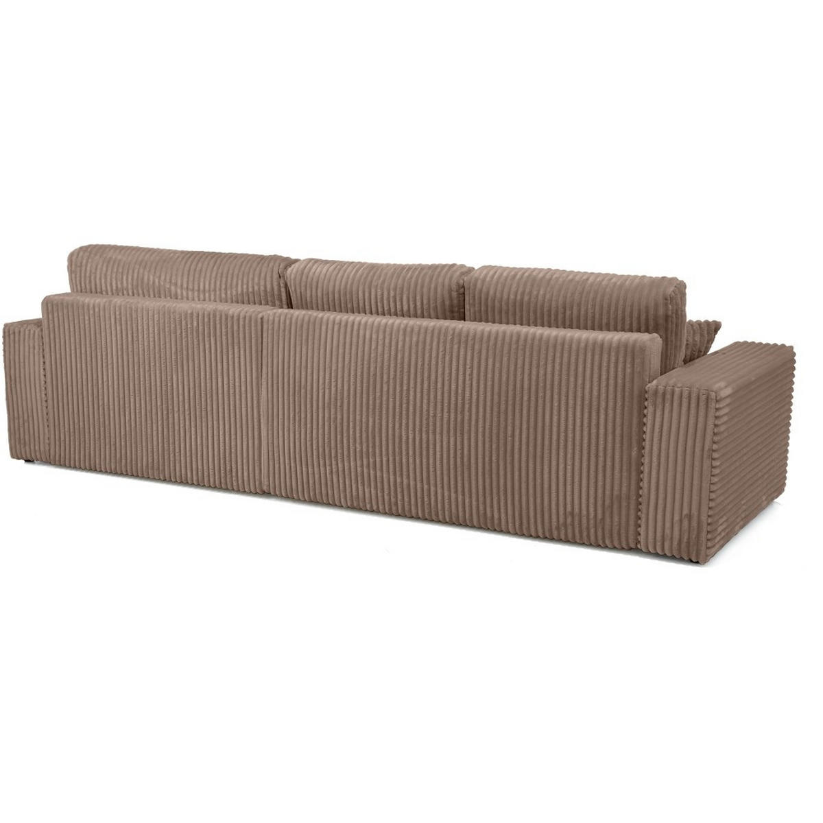ECKSCHLAFSOFA Porto mit universelle Ottomane, Hellbraun - Hellbraun/Schwarz, Textil (288/190cm) - Beautysofa
