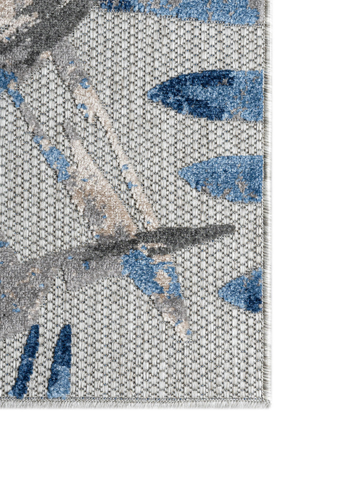 TEPPICH Outdoor Blue Pflanzlich Kurzflor Rechteckig Grey - 160x230 cm - Grau, Textil (160/230cm) - Mazovia