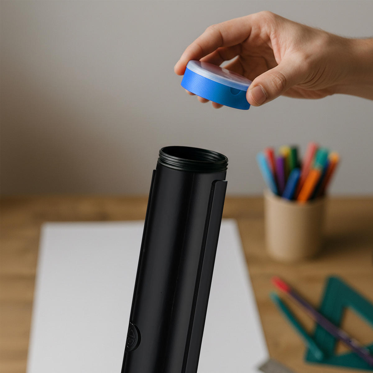 PLAGÁTOVÁ rúrka - čierna, plast (8.5/108/8.5cm) - Relaxdays