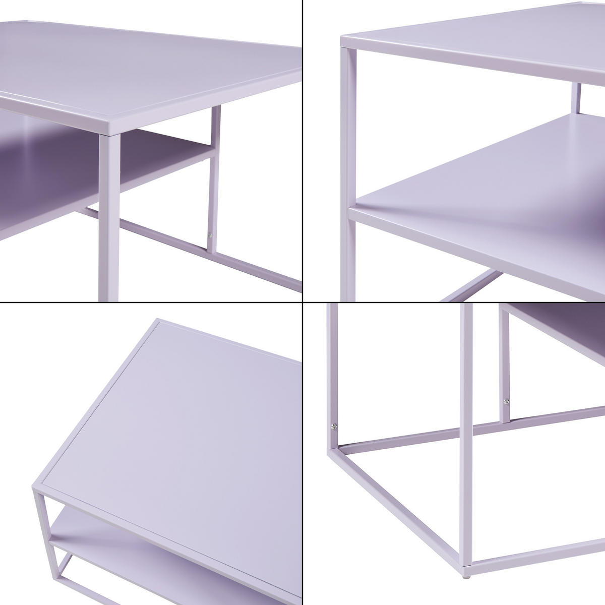 COUCHTISCH Solund 45/90/60 cm - Lila, Metall (60/90/45cm) - [en.casa]