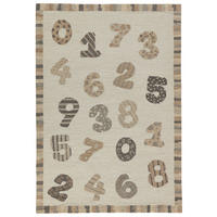 HANDTUFTTEPPICH Natur Kids - Kinderteppich mit Zahlendesign 120 x 180 cm - Weiß, Textil (120/180cm) - Natur Pur