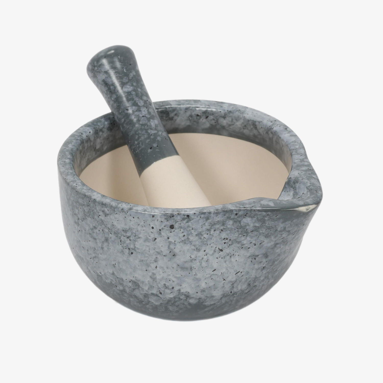 KÜCHENMÖRSER mit Stößel 11,4/11,4/10 cm - Anthrazit, Keramik (11.4/10/11.4cm) - Excellent Houseware