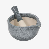 KÜCHENMÖRSER mit Stößel 11,4/11,4/10 cm - Anthrazit, Keramik (11.4/10/11.4cm) - Excellent Houseware