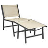 GARTENSTUHL Beige-Schwarz Marceddi - Beige/Schwarz, Textil (54/70/60cm) - Beliani