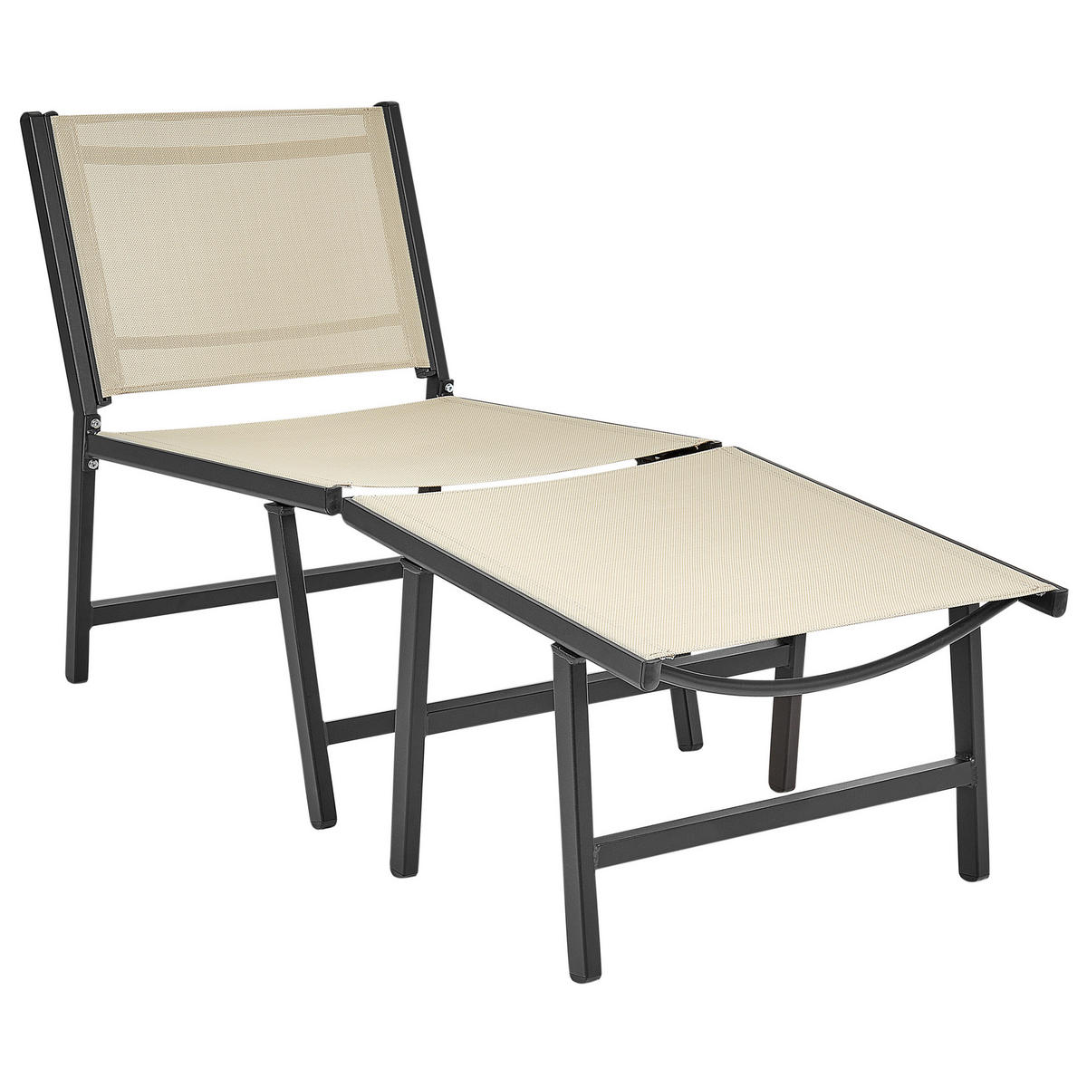 GARTENSTUHL Beige-Schwarz Marceddi - Beige/Schwarz, Textil (54/70/60cm) - Beliani