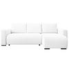 ECKSOFA DORA L, Eckcouch in L-Form mit Schlaffunktion und Bettkasten, Farbe: Weiß, Bouclé-Stoff, Ottomane Rechts - Weiß, Textil (240/143cm) - Storez24