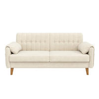 SOFA 161,5/79/83,5 cm in Beige aus Chenille mit Armlehnenkissen - Beige, Textil (79/83.5/161.5cm) - Flora Grace