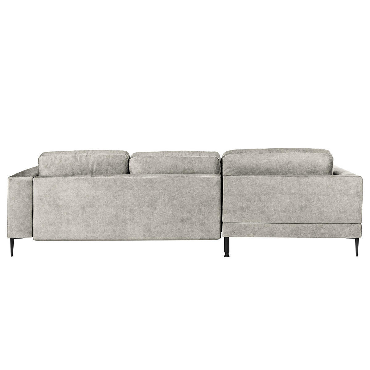 ECKSOFA mit Longchair - Hellgrau, Textil/Metall (275/168cm) - home24