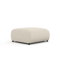 POUF S Zanzibar Beige Plüschstoff - Beige/Schwarz, Holz/Holzwerkstoff (88/37/88cm) - Maison de Reve