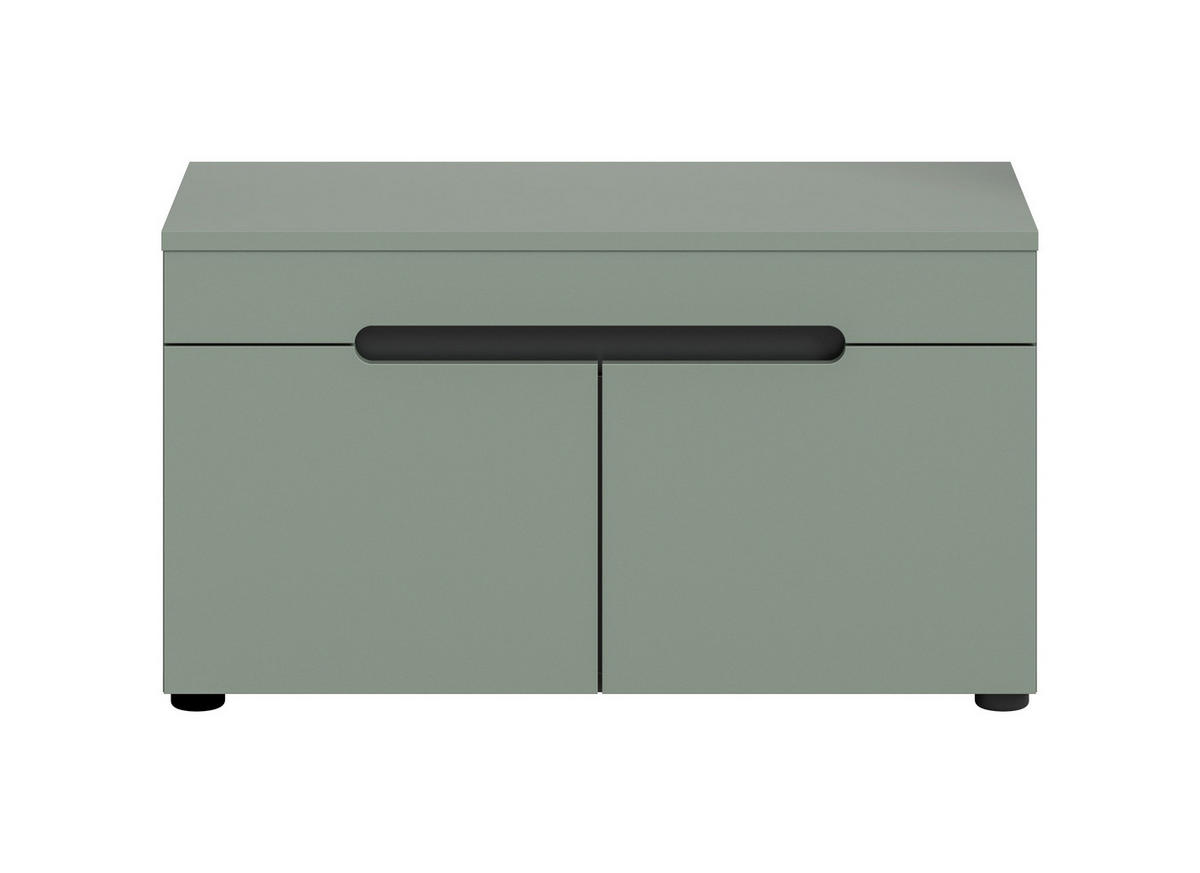 SITZBANK CANU (B/H/T: ca. 80/45/37 cm) in Basalt grau/Smoke Green - Grau, Holzwerkstoff (80/45/37cm)