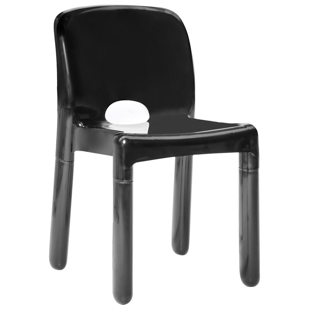 GARTENSTUHL 4er-Set Schwarz Betim - Schwarz, Kunststoff (43/76/49cm) - Beliani