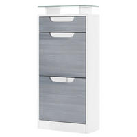 SCHUHSCHRANK Fiesta Avola-Anthrazit / Weiß Hochglanz - Anthrazit, Holzwerkstoff (46/104/23cm) - Vladon