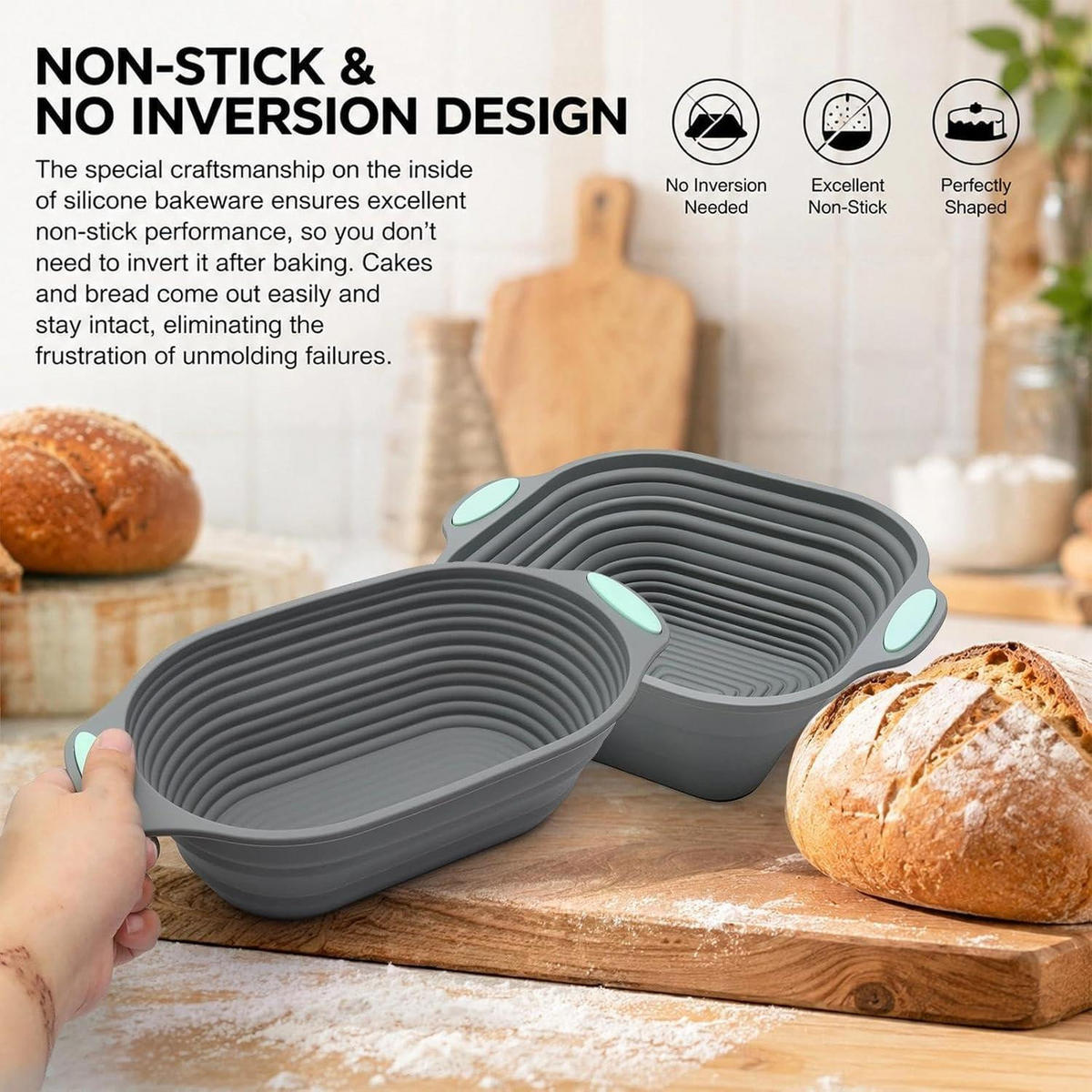 BROTBACKFORM Silikon Grau 26.5 cm - Grau, Kunststoff (30/8.7/16.5cm)