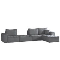 ECKSOFA Sande Xl In Alpine - Anthrazit, Holzwerkstoff/Textil (372/192cm) - Fun Möbel