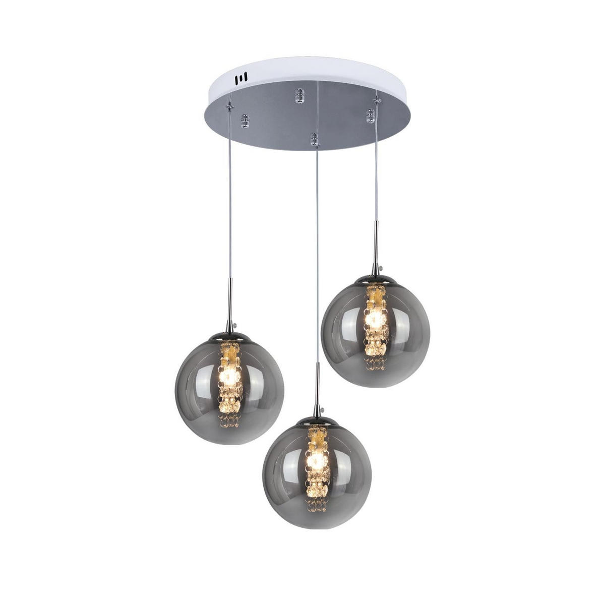 LED-HÄNGELEUCHTE Flamjarl 30/150/30 cm - Grau, Glas (30/30/150cm) - ZMH