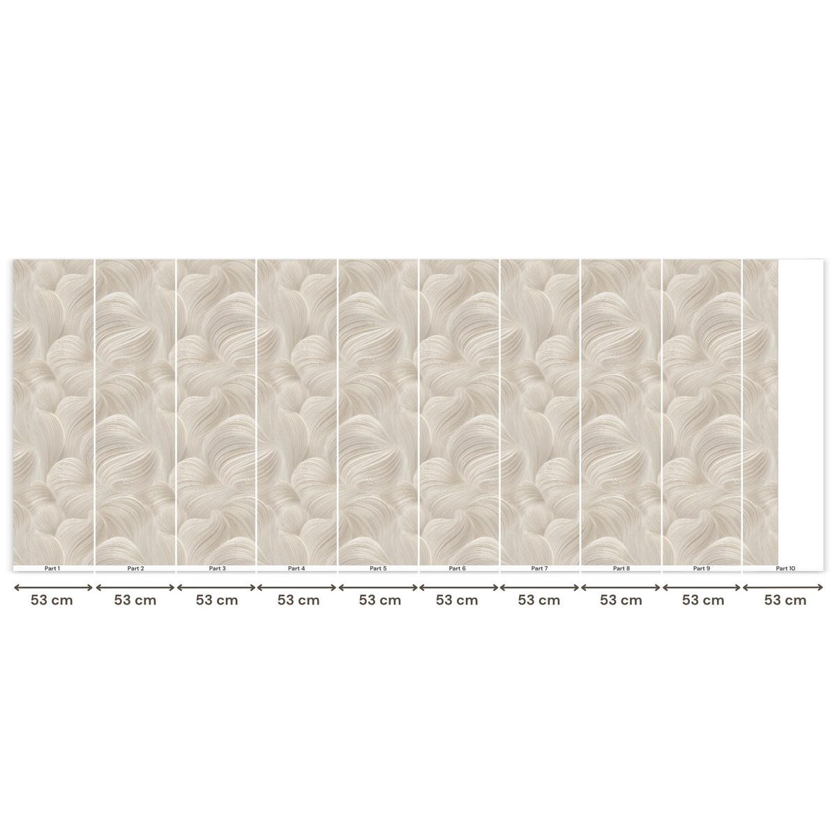 TAPETE - Lines - Ventilator - Beige - 500x200 cm - Creme, Papier (500/200cm) - OnlyWow