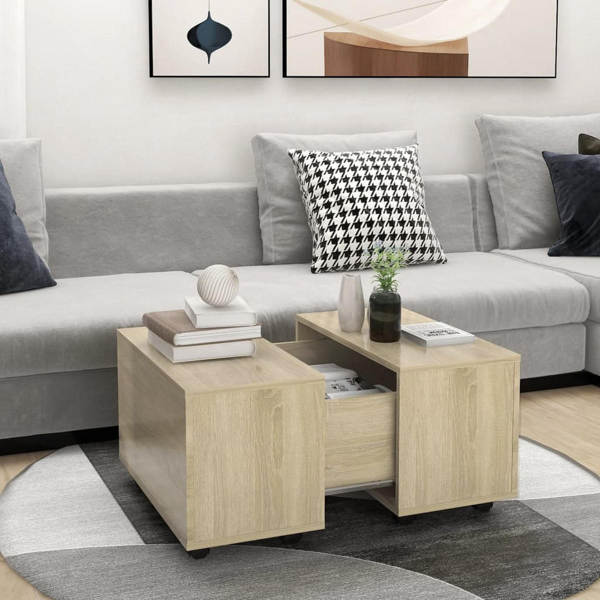 COUCHTISCH Sonoma-Eiche 60x60x38 cm Holzwerkstoff - Braun, Holzwerkstoff (60/60/38cm) - furnicato